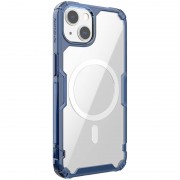 TPU чехол Nillkin Nature Pro Magnetic для Apple iPhone 15 (6.1"), Синий (прозрачный)