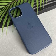 Кожаный чехол Leather Case (AAA) with MagSafe and Animation для Apple iPhone 15 (6.1"), Blue