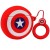 Силіконовий футляр Marvel & DC series для навушників AirPods 1/2 + кільце, Капітан Америка / Червоний