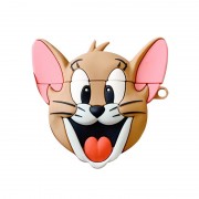 Силиконовый футляр Tom & Jerry series для наушников AirPods 1/2 + карабин, Джерри/Коричневый