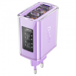 Зарядний пристрій Acefast A45 Exploration series PD65W GaN (2*USB-C+USB-A), Purple alfalfa
