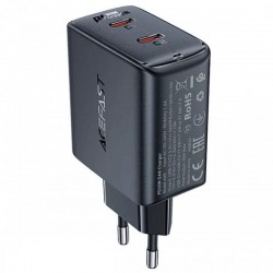 Зарядний пристрій Acefast A49 PD35W GaN (USB-C+USB-C) dual port, Black