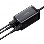 Зарядний пристрій Baseus GaN3 Pro 2хType-C+2USB 65W EU (з Cable Type-C to Type-C 100W (20V/5A) 1m) (CCGP04), Black
