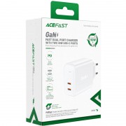 Зарядное устройство Acefast A29 PD50W GaN (USB-C+USB-C) dual port, White