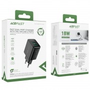 Зарядное устройство Acefast A33 QC18W (USB-A+USB-A) dual port, Black