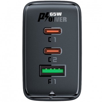 Зарядное устройство Acefast A41 PD65W GaN (2*USB-C+USB-A), Black - Сетевые зарядные устройства (220 В) - изображение 2