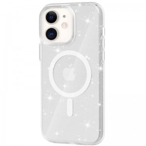 Чехол TPU Galaxy Sparkle (MagFit) для Apple iPhone 11 (6.1"), Clear+Glitter