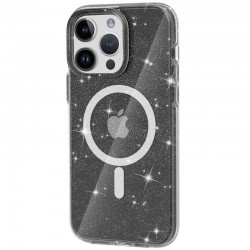 Чехол TPU Galaxy Sparkle (MagFit) для Apple iPhone 12 Pro / 12 (6.1"), Black+Glitter