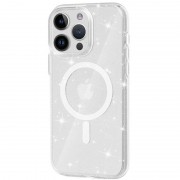 Чохол TPU Galaxy Sparkle (MagFit) для Apple iPhone 12 Pro / 12 (6.1"), Clear+Glitter