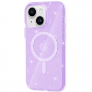 Чехол TPU Galaxy Sparkle (MagFit) для Apple iPhone 15 Plus (6.7"), Purple+Glitter