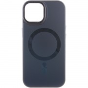 Чехол TPU+Glass Sapphire Midnight Open Camera with MagSafe для Apple iPhone 15 (6.1"), Черный / Black