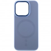 Чехол TPU+Glass Sapphire Midnight Open Camera with MagSafe для Apple iPhone 15 Pro (6.1"), Голубой / Blue