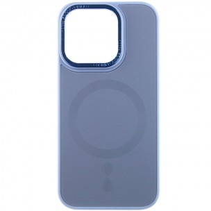 Чехол TPU+Glass Sapphire Midnight Open Camera with MagSafe для Apple iPhone 15 Pro (6.1"), Голубой / Blue