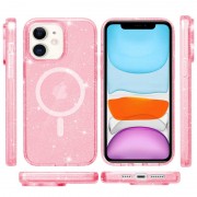 Чехол TPU Galaxy Sparkle (MagFit) для Apple iPhone 11 (6.1"), Pink+Glitter
