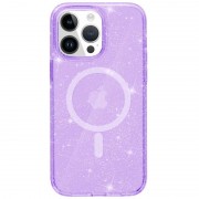 Чехол TPU Galaxy Sparkle (MagFit) для Apple iPhone 12 Pro / 12 (6.1"), Purple+Glitter