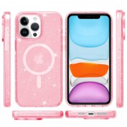 Чехол TPU Galaxy Sparkle (MagFit) для Apple iPhone 12 Pro / 12 (6.1"), Pink+Glitter