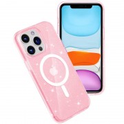 Чехол TPU Galaxy Sparkle (MagFit) для Apple iPhone 12 Pro Max (6.7"), Pink+Glitter