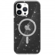Чехол TPU Galaxy Sparkle (MagFit) для Apple iPhone 12 Pro Max (6.7"), Black+Glitter