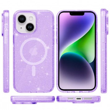 Чохол TPU Galaxy Sparkle (MagFit) для Apple iPhone 13/14 (6.1"), Purple+Glitter - Чохли для iPhone 13 - зображення 1 