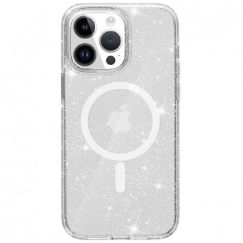 Чохол TPU Galaxy Sparkle (MagFit) для Apple iPhone 13 Pro (6.1"), Clear+Glitter - Чохли для iPhone 13 Pro - зображення 3 