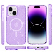 Чохол TPU Galaxy Sparkle (MagFit) для Apple iPhone 15 (6.1"), Purple+Glitter