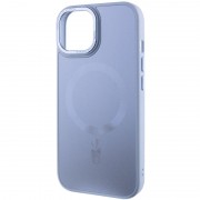 Чехол TPU+Glass Sapphire Midnight Open Camera with MagSafe для Apple iPhone 15 (6.1"), Голубой / Blue