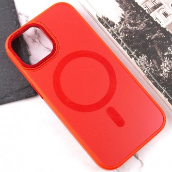 Чехол TPU+Glass Sapphire Midnight Open Camera with MagSafe для Apple iPhone 15 (6.1"), Красный / Red - iPhone 15 - изображение 4