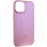 Чохол TPU+Glass Sapphire Midnight Open Camera with MagSafe для Apple iPhone 15 (6.1"), Рожевий / Pink Sand