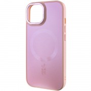 Чохол TPU+Glass Sapphire Midnight Open Camera with MagSafe для Apple iPhone 15 (6.1"), Рожевий / Pink Sand