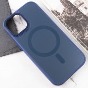 Чохол TPU+Glass Sapphire Midnight Open Camera with MagSafe для Apple iPhone 15 (6.1"), Синій / Deep navy