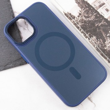 Чехол TPU+Glass Sapphire Midnight Open Camera with MagSafe для Apple iPhone 15 (6.1"), Синий / Deep navy - iPhone 15 - изображение 4