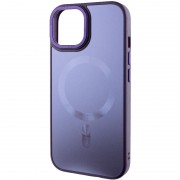 Чехол TPU+Glass Sapphire Midnight Open Camera with MagSafe для Apple iPhone 15 (6.1"), Фиолетовый / Deep Purple