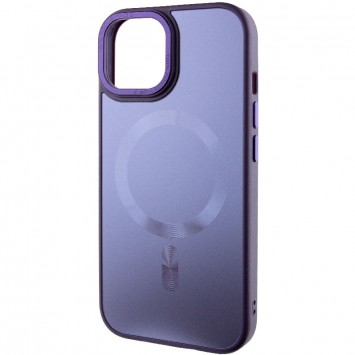 Чехол TPU+Glass Sapphire Midnight Open Camera with MagSafe для Apple iPhone 15 (6.1"), Фиолетовый / Deep Purple - iPhone 15 - изображение 2