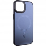 Чехол TPU+Glass Sapphire Midnight Open Camera with MagSafe для Apple iPhone 15 (6.1"), Черный / Black