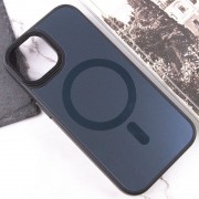 Чохол TPU+Glass Sapphire Midnight Open Camera with MagSafe для Apple iPhone 15 (6.1"), Чорний / Black