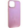 Чохол TPU+Glass Sapphire Midnight Open Camera with MagSafe для Apple iPhone 15 Plus (6.7"), Рожевий / Pink Sand