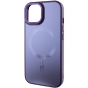 Чехол TPU+Glass Sapphire Midnight Open Camera with MagSafe для Apple iPhone 15 Plus (6.7"), Фиолетовый / Deep Purple