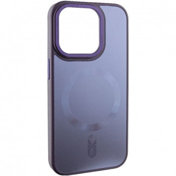 Чехол TPU+Glass Sapphire Midnight Open Camera with MagSafe для Apple iPhone 15 Pro (6.1"), Фиолетовый / Deep Purple - iPhone 15 Pro - изображение 1