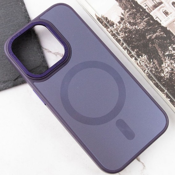 Чохол TPU+Glass Sapphire Midnight Open Camera with MagSafe для Apple iPhone 15 Pro (6.1"), Фіолетовий / Deep Purple