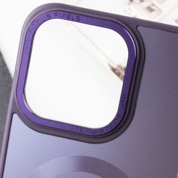 Чехол TPU+Glass Sapphire Midnight Open Camera with MagSafe для Apple iPhone 15 Pro (6.1"), Фиолетовый / Deep Purple - iPhone 15 Pro - изображение 5