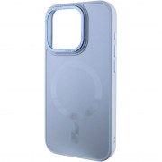 Чехол TPU+Glass Sapphire Midnight Open Camera with MagSafe для Apple iPhone 15 Pro (6.1"), Голубой / Blue
