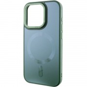 Чохол TPU+Glass Sapphire Midnight Open Camera with MagSafe для Apple iPhone 15 Pro (6.1"), Зелений / Forest green