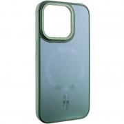 Чохол TPU+Glass Sapphire Midnight Open Camera with MagSafe для Apple iPhone 15 Pro (6.1"), Зелений / Forest green