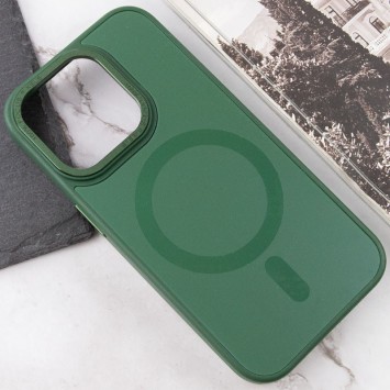 Чохол TPU+Glass Sapphire Midnight Open Camera with MagSafe для Apple iPhone 15 Pro (6.1"), Зелений / Forest green - зображення 4 