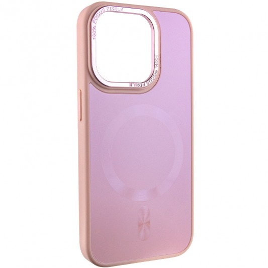 Чохол TPU+Glass Sapphire Midnight Open Camera with MagSafe для Apple iPhone 15 Pro (6.1"), Рожевий / Pink Sand - зображення 1 