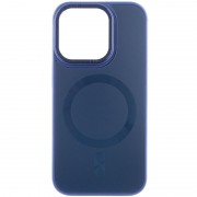 Чохол TPU+Glass Sapphire Midnight Open Camera with MagSafe для Apple iPhone 15 Pro (6.1"), Синій / Deep navy