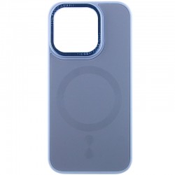 Чехол TPU+Glass Sapphire Midnight Open Camera with MagSafe для Apple iPhone 15 Pro Max (6.7"), Голубой / Blue