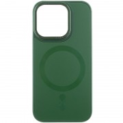 Чехол TPU+Glass Sapphire Midnight Open Camera with MagSafe для Apple iPhone 15 Pro Max (6.7"), Зеленый / Forest green