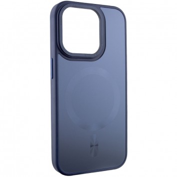 Чехол TPU+Glass Sapphire Midnight Open Camera with MagSafe для Apple iPhone 15 Pro (6.1"), Синий / Deep navy - изображение 1