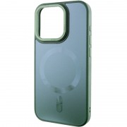 Чехол TPU+Glass Sapphire Midnight Open Camera with MagSafe для Apple iPhone 15 Pro Max (6.7"), Зеленый / Forest green